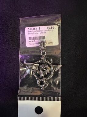 Stainless Steel Dragon Pendant - NWT